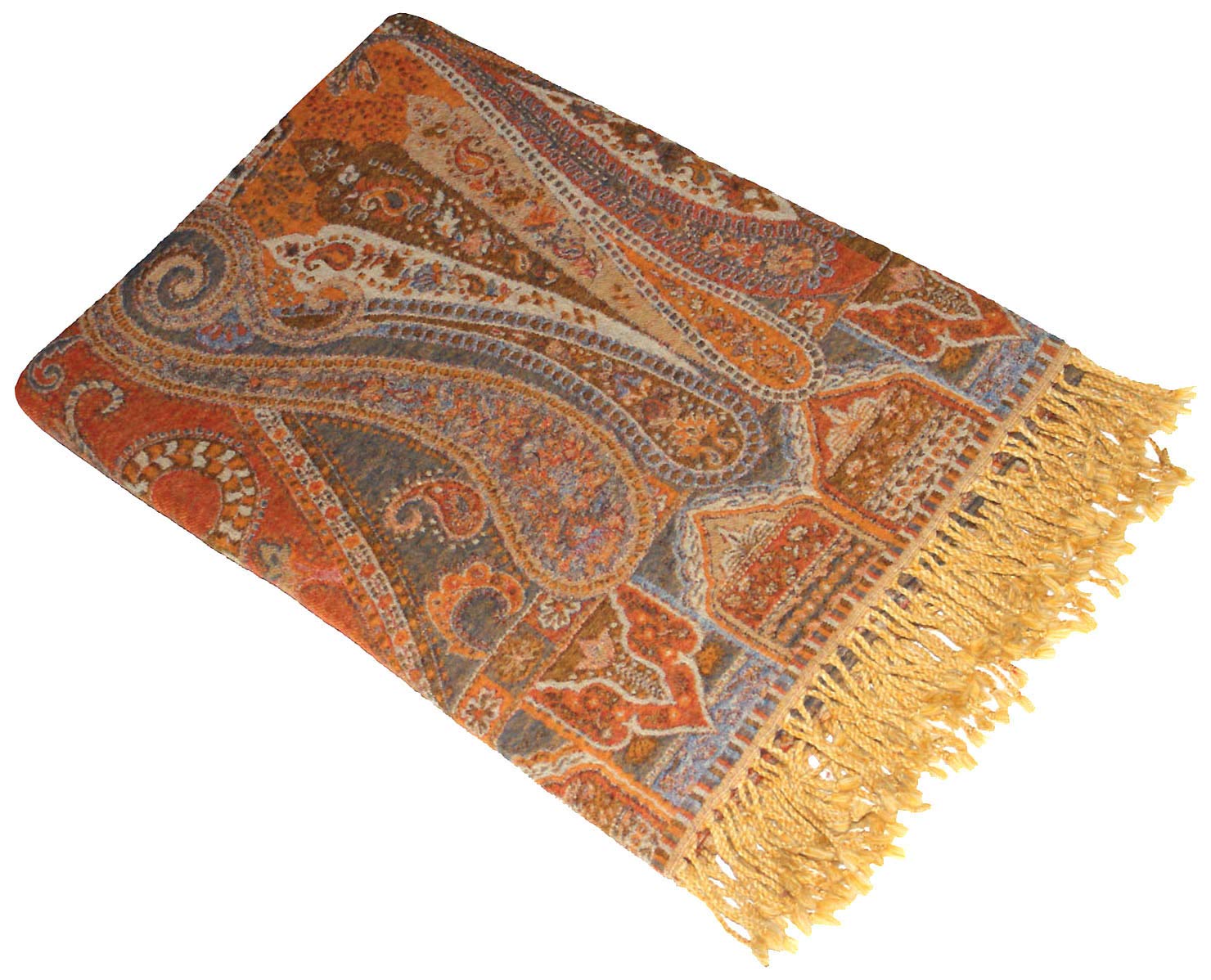 Lorenzo Cana Luxus – Manta Jacquard Tejido de fina lana de merino – Cordero Paisley – Manta Manta sofá de lana manta 140 cm x 200 cm