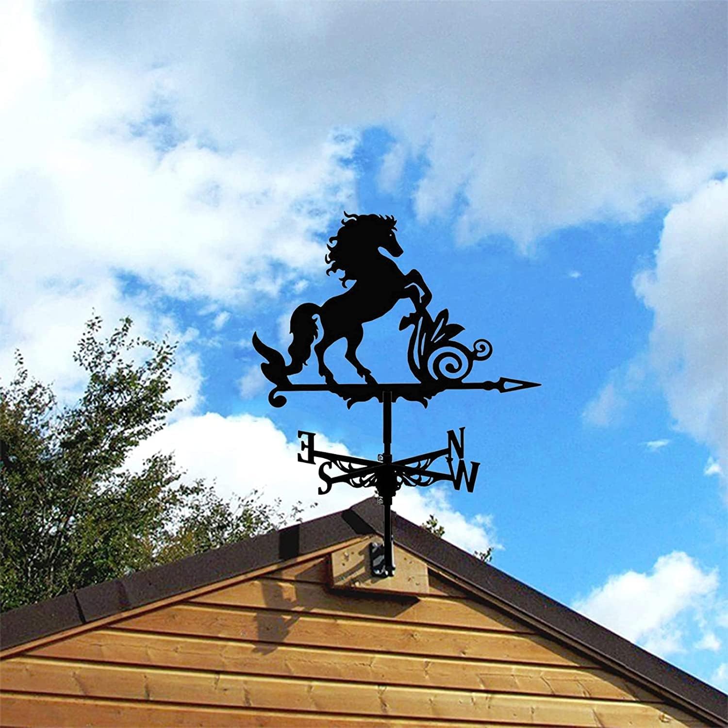 金属製ブラケット 風見鶏 ファームハウス 馬用 風見鶏 屋根取り付け ステンレススチール 風向計 キット 屋外 B