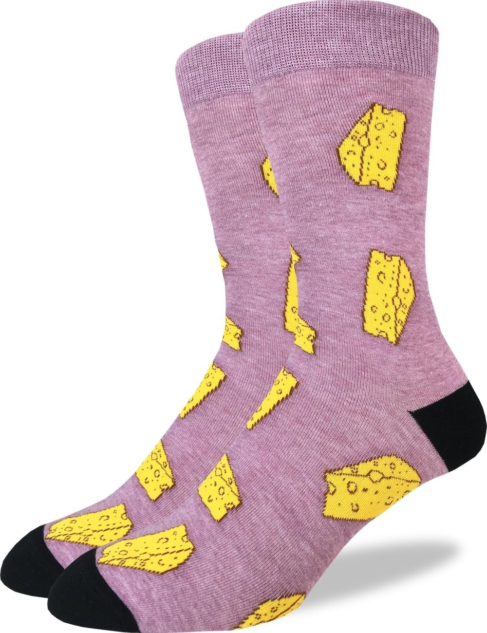 Good Luck Sock Men's Cheese Socks, Adult, Shoe Size 7-12