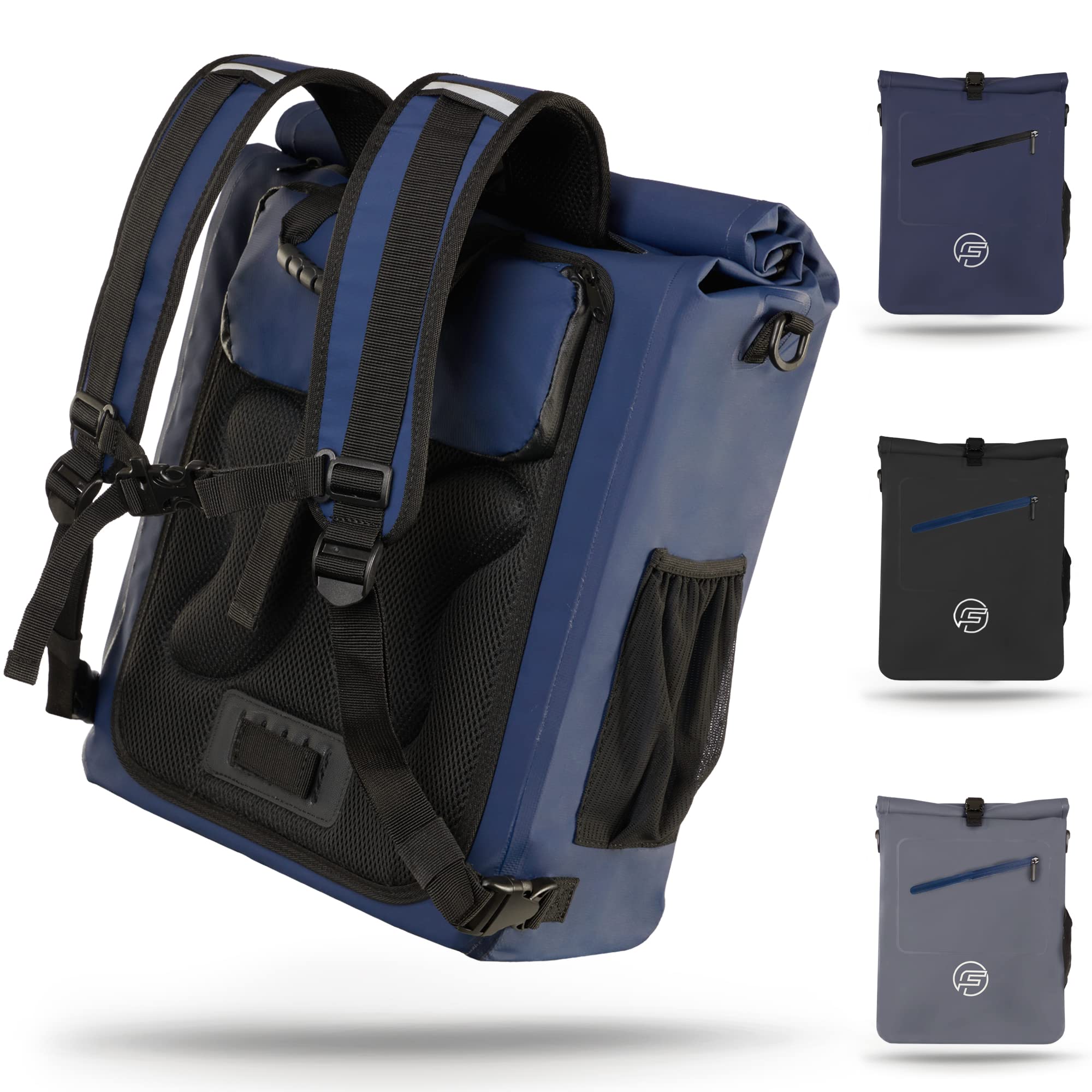 Forrider 3in1 Fahrradtasche für Gepäckträger mit Rucksack Wasserdicht 27L I Gepäckträgertasche Reflektierend I Fahrradtasche Rucksack | Fahrradrucksack für Gepäckträger mit Laptopfach