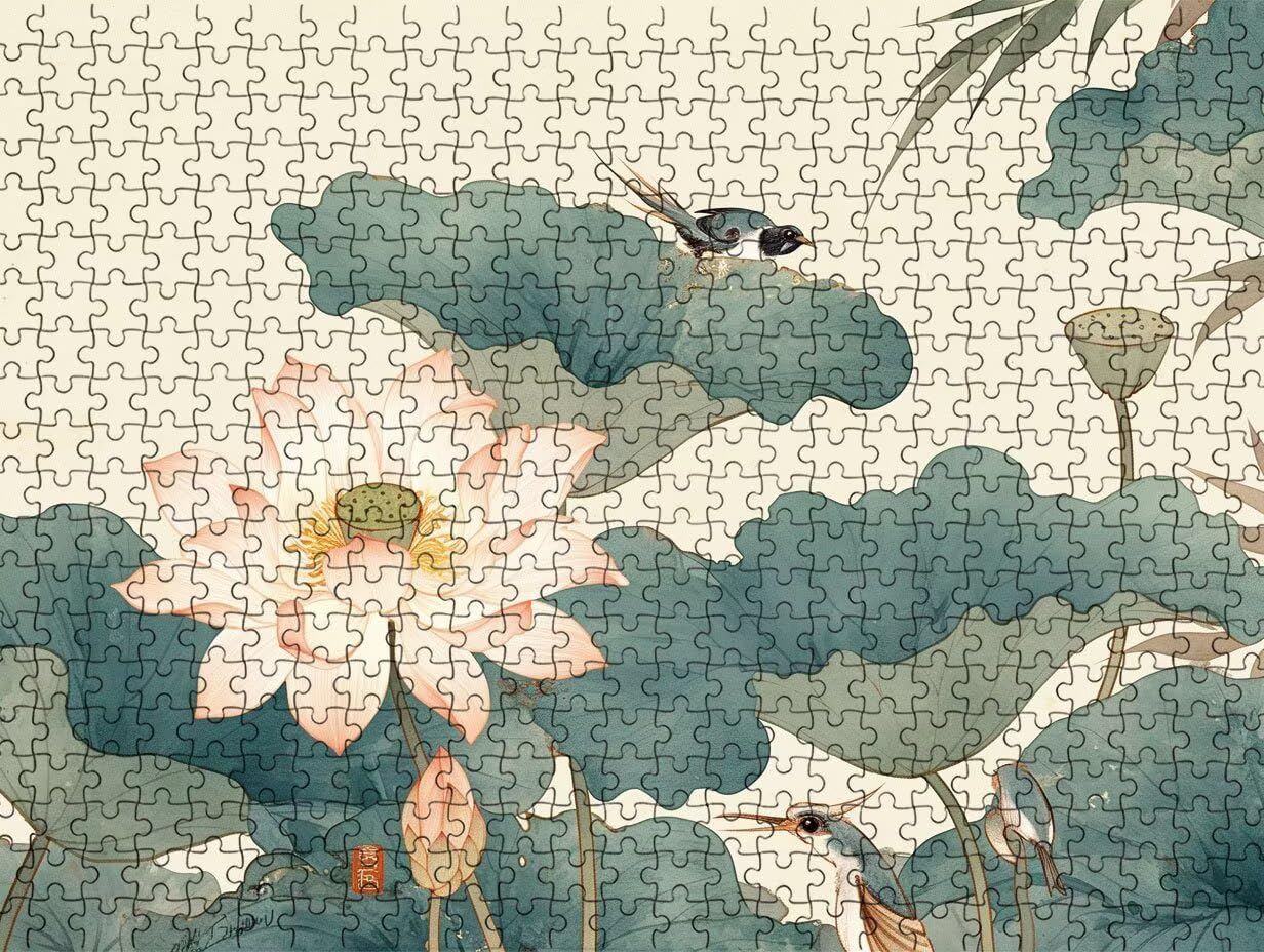 Puzzle dla dorosłych 1000, koliber lotos, 1000 elementów dla dorosłych, klasyczne gry edukacyjne, gry i zajęcia rodzinne, do dekoracji ścian domu, świetny pomysł na prezent R0KH220