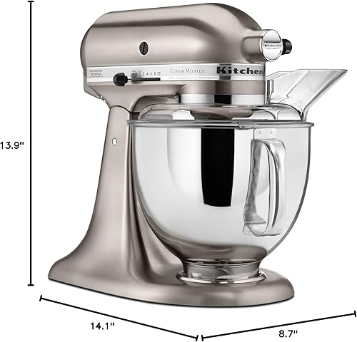 Miniatura 6 de Batidora metálica con soporte modelo KSM152PS de la marca KitchenAid5 cuartos de galón de la serie Custom Metallic Níquel cepillado