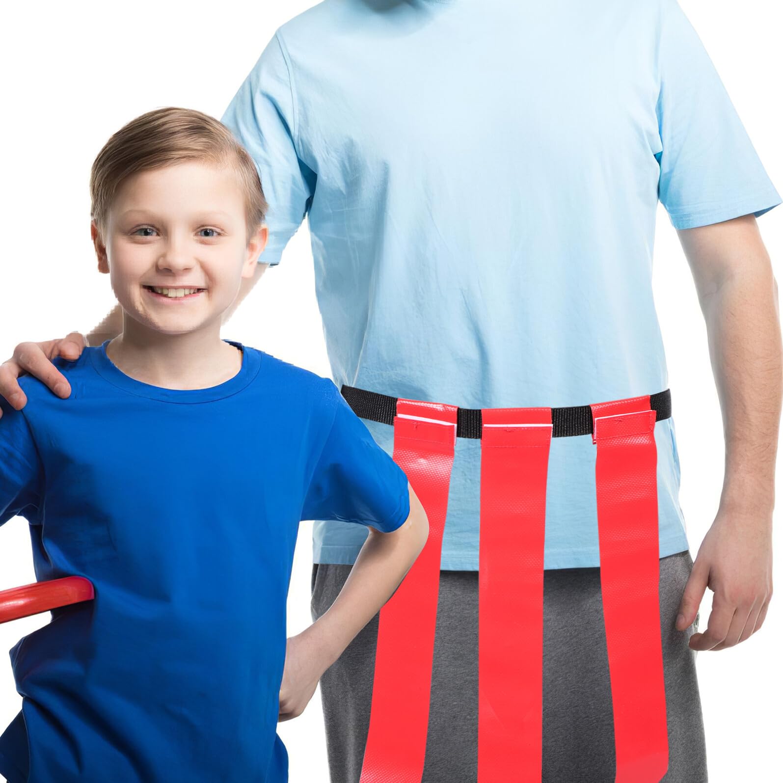 GALPADA 2 Cinturones de Flag Football Ajustables para Adultos y Jóvenes Set con Banderines Amarillos y Rojos de Nailon y PVC Kit Deportivo Portátil con Bolsa de Almacenamiento para