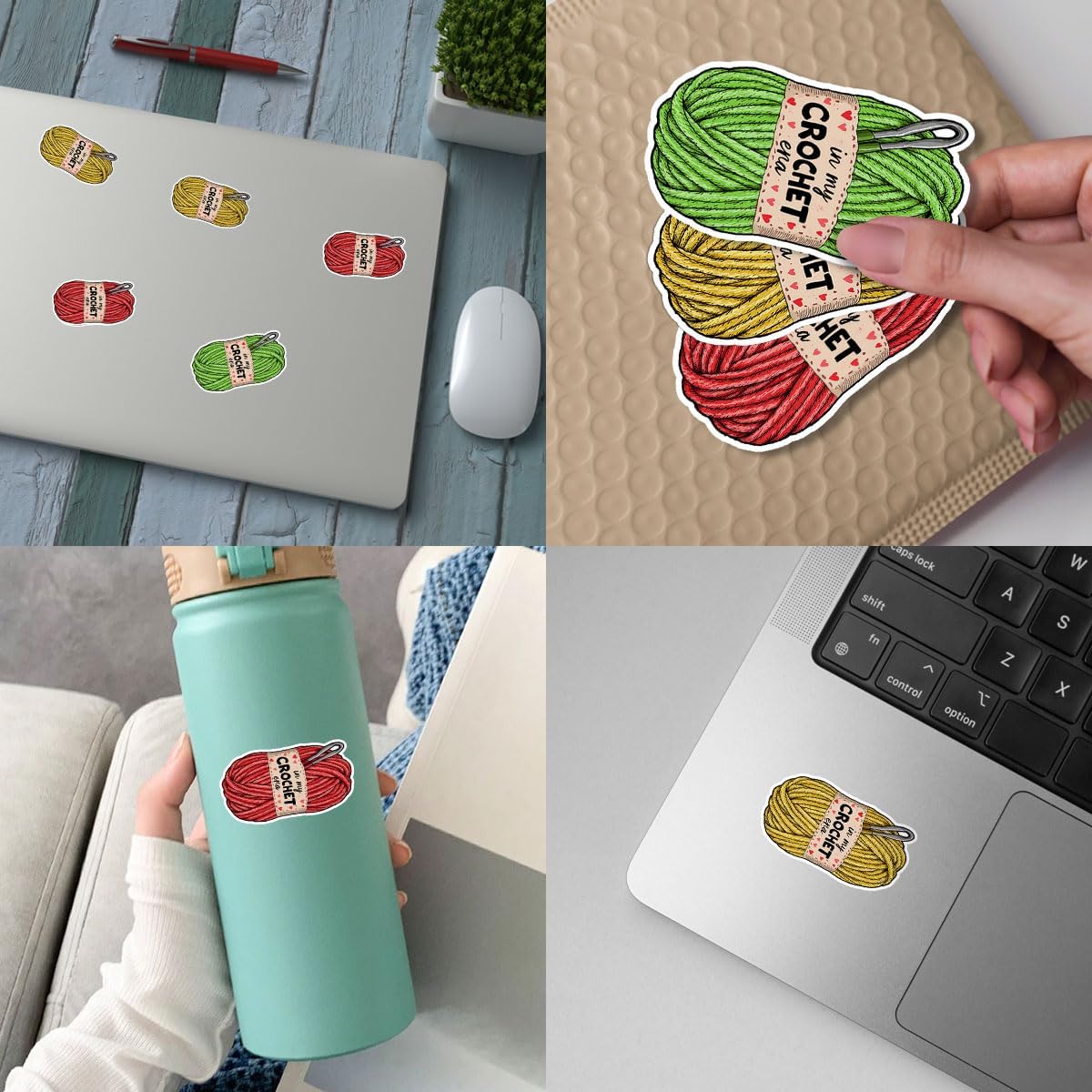 3 Pcs in My Crochet Era Sticker, Cute Yarn Skein Sticker, Funny Crochet Quote Stickers, Gift for Crochet Lovers, Stickers Die-Cut Waterproof for Laptop Water Bottle Phone Window Helmet image 3