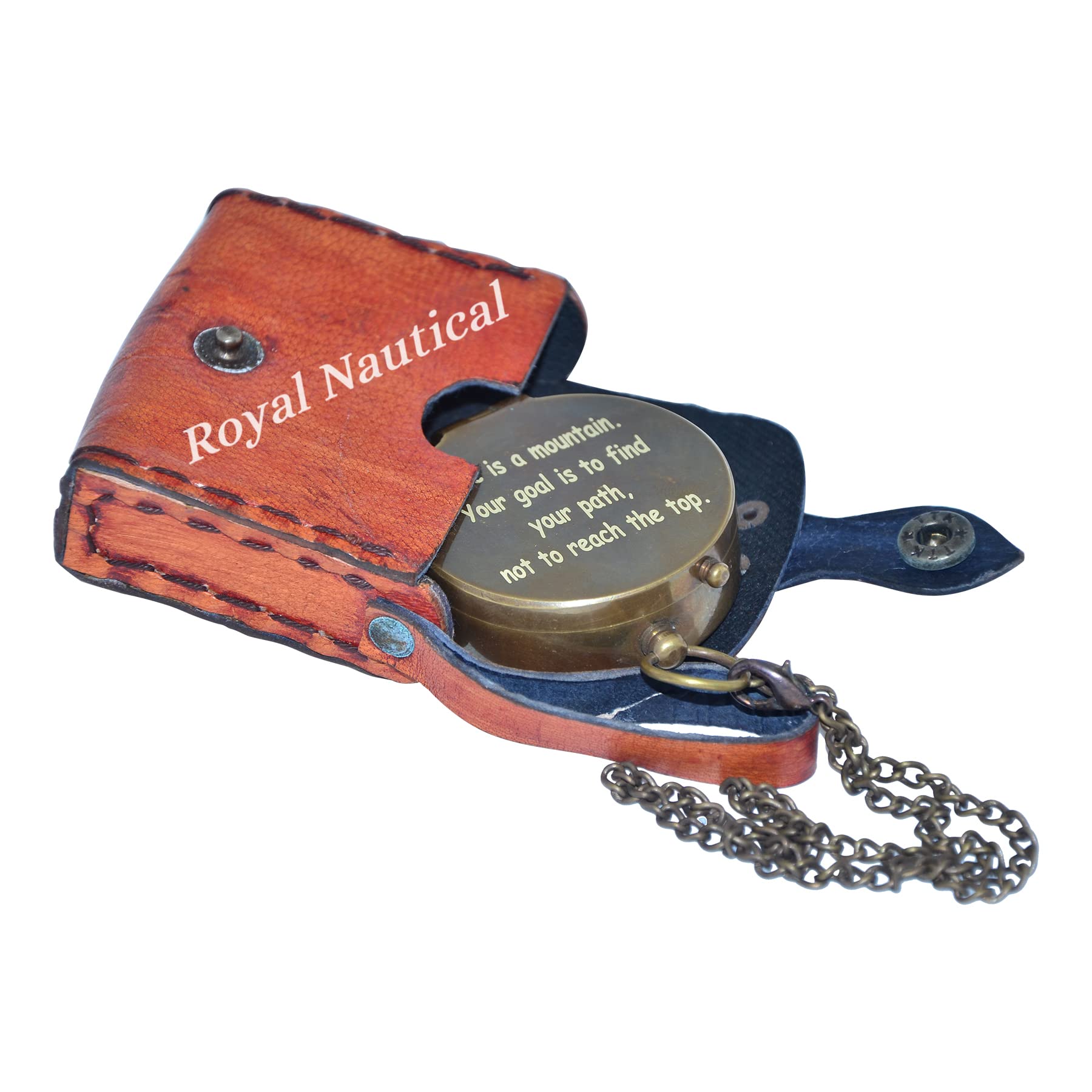 Engraved Antique Vintage Look 2" Pocket Brass Compass Magnetic Directional Compass Nautical Navigation Marine Maritime Compass Collectible Gift Tool for Hiking Tracking Travelling & Camping 1