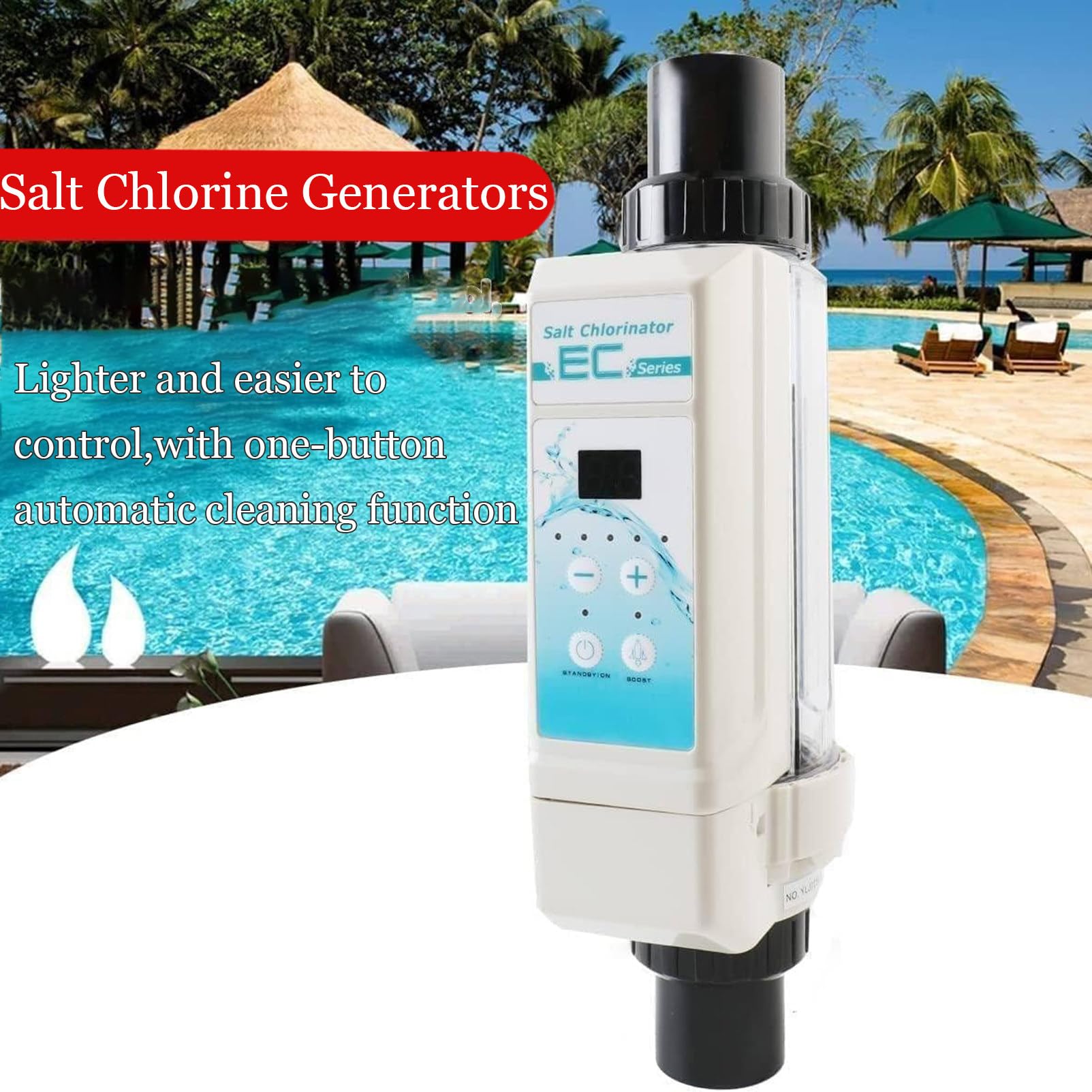 SPA Pool Salz Chlor Maschine 8g/12g/16g/20g/h Salzwasser Chlor Generator Elektrolyse Salz Chlorinator 12g/h
