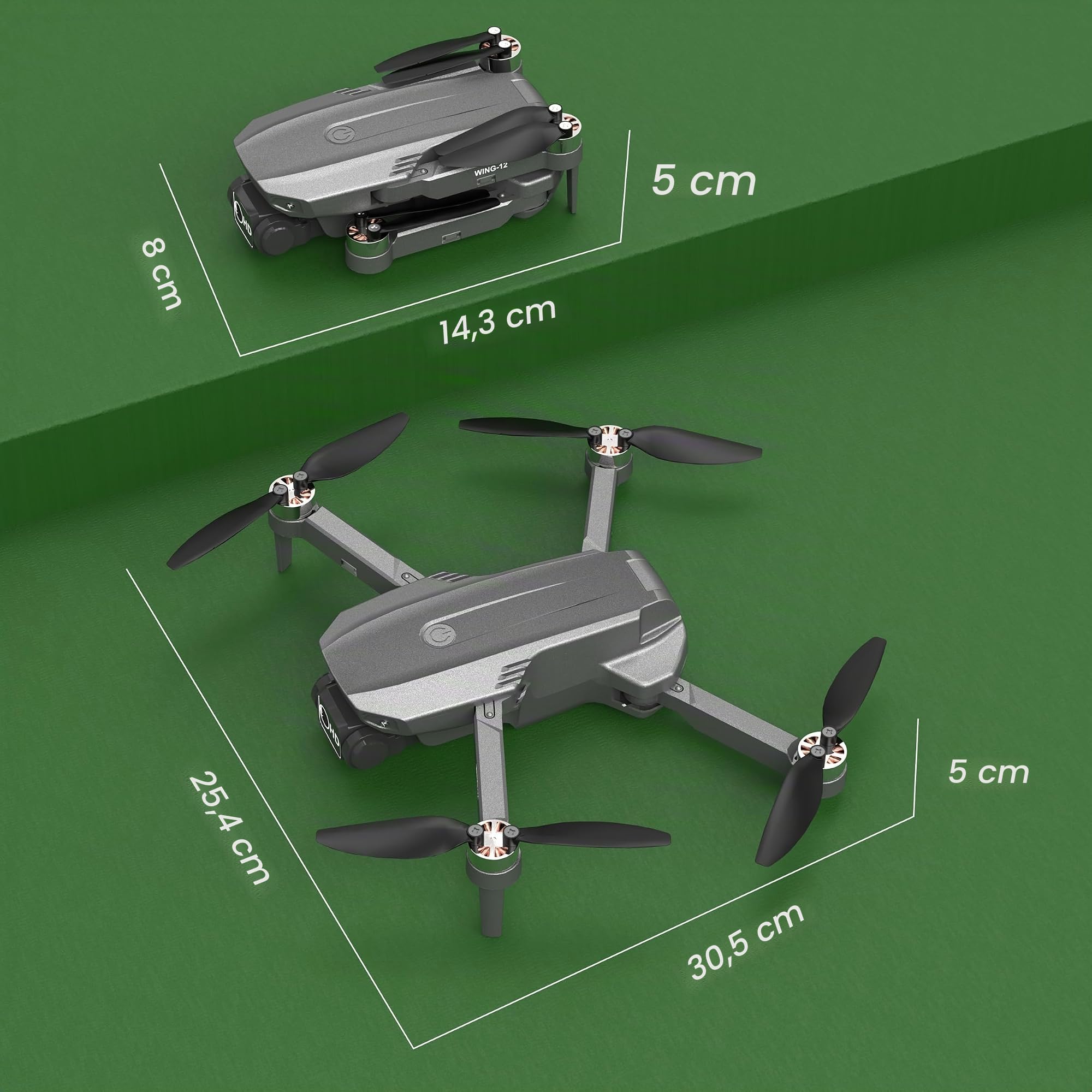 Drone avec caméra 4K pour adultes/Débutants, GPS Quadricoptère Télécommandé avec Auto Follow & WIFI 5G FPV, <249g, 2 batteries