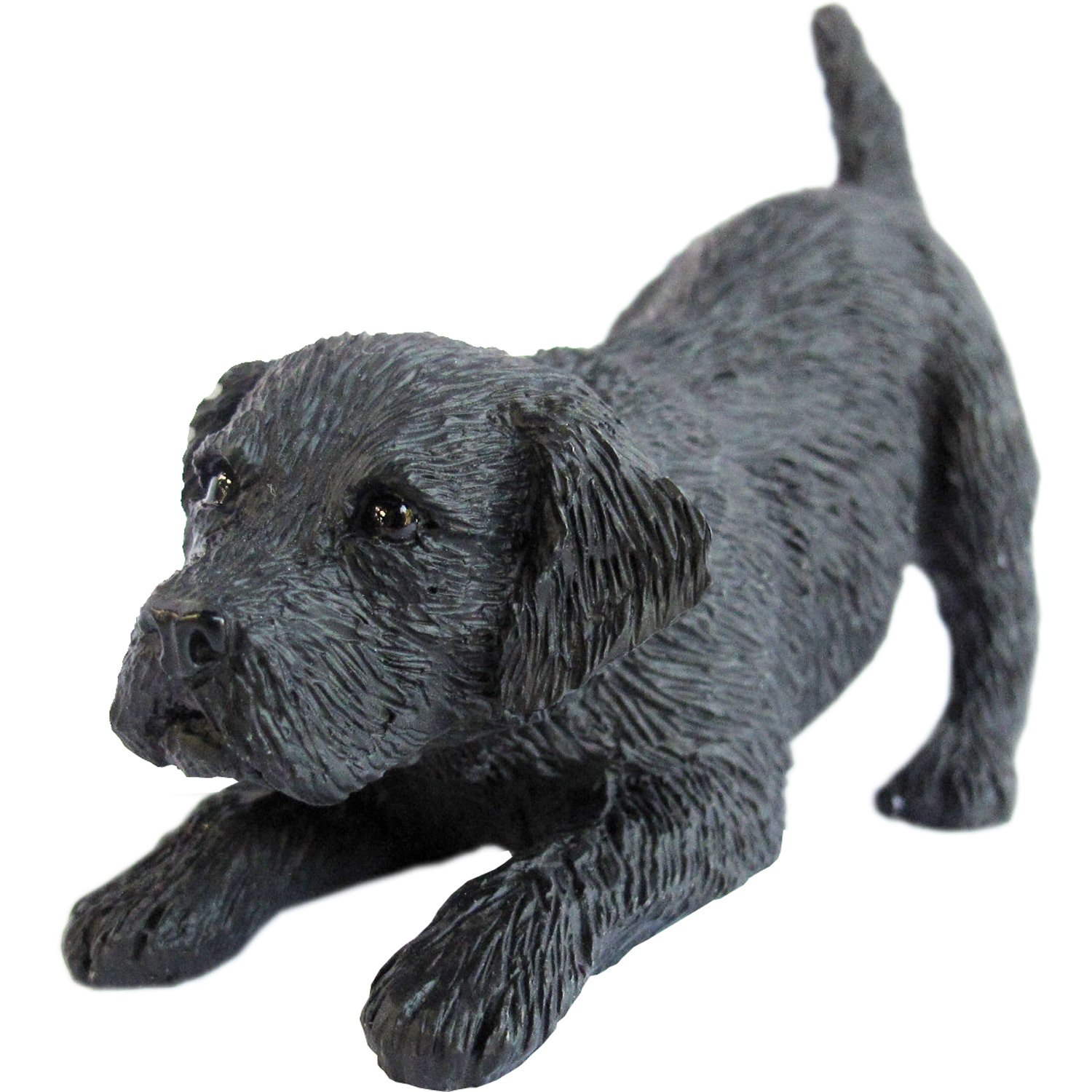 Sandicast Sculpture, Small, Crouching Black Labrador Retriever