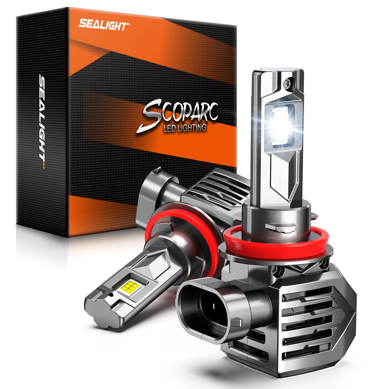 SEALIGHT H8 H11 Fog Lamps 75000LM High Power 9×Brighteness for ATVs &amp; Powersports, 2026 Version 99% Compatibility, S7S Wireless H9 Fog Lights 10 Years Lifespan Plug and Play- Pack of 2