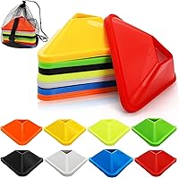 Vista 8 de 48 Pack Triangle Soccer Cones, Flexible Agility Cones with Carry Bag and Strap, Sports Drill Cones for Training, Plastic Traffic Marker Cones for