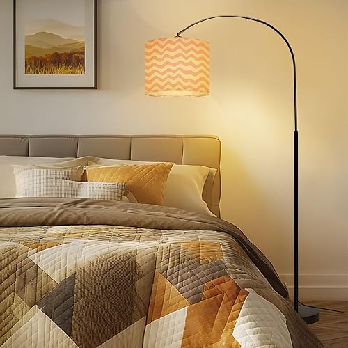 Miniatura 6 de Drum Lamp Shade 70s Grid Retro Pink Beige Lampshade for Floor Lamps Table Lamps Pendant Light 11"x8.9" Replacement Linen Large Lamp Shades Easy