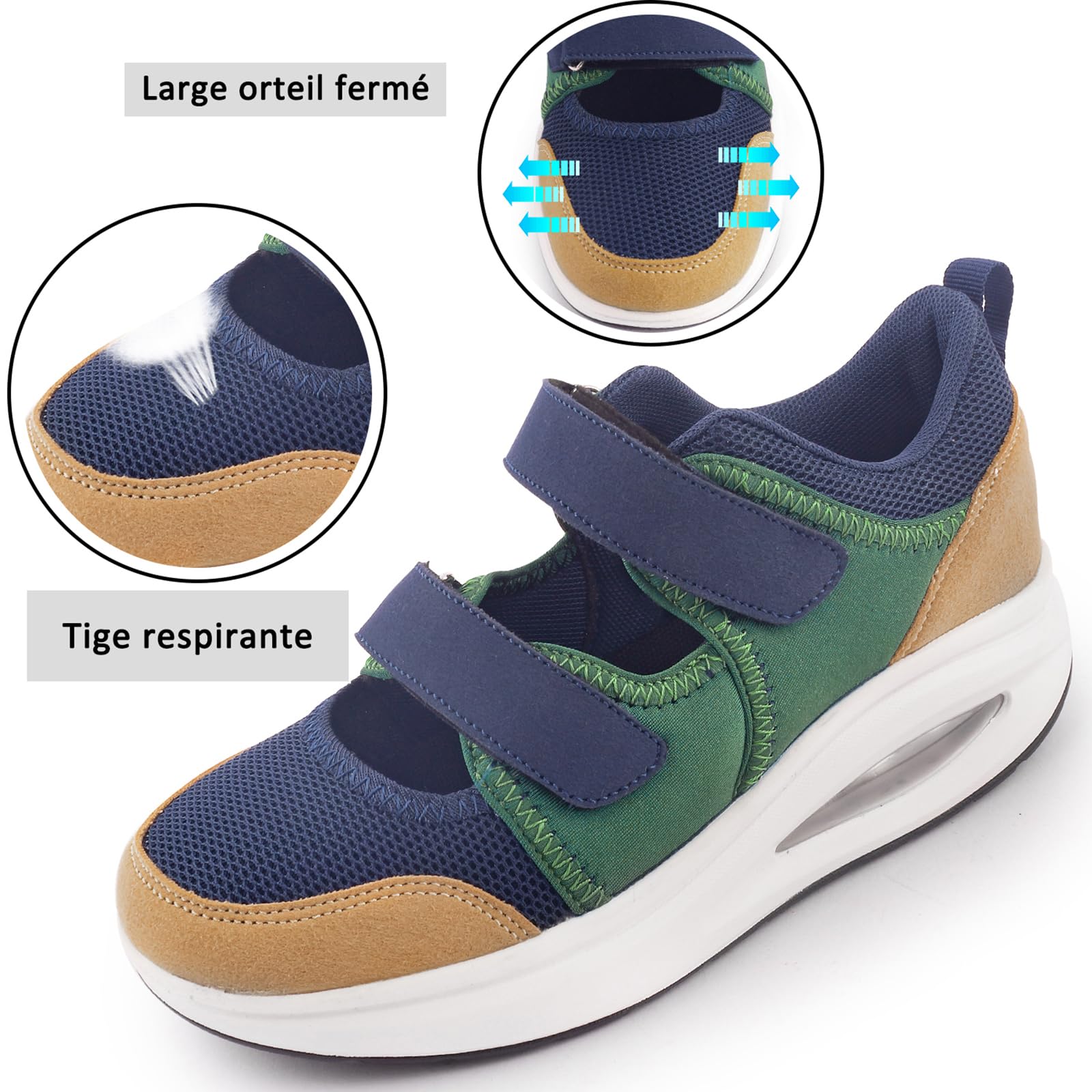 Git-up Chaussures de Travail D'infirmière Respirantes pour Femmes Antidérapant Réglable Confortable Marche Courir Casual Orthèses d'allaitement Chaussures Légères