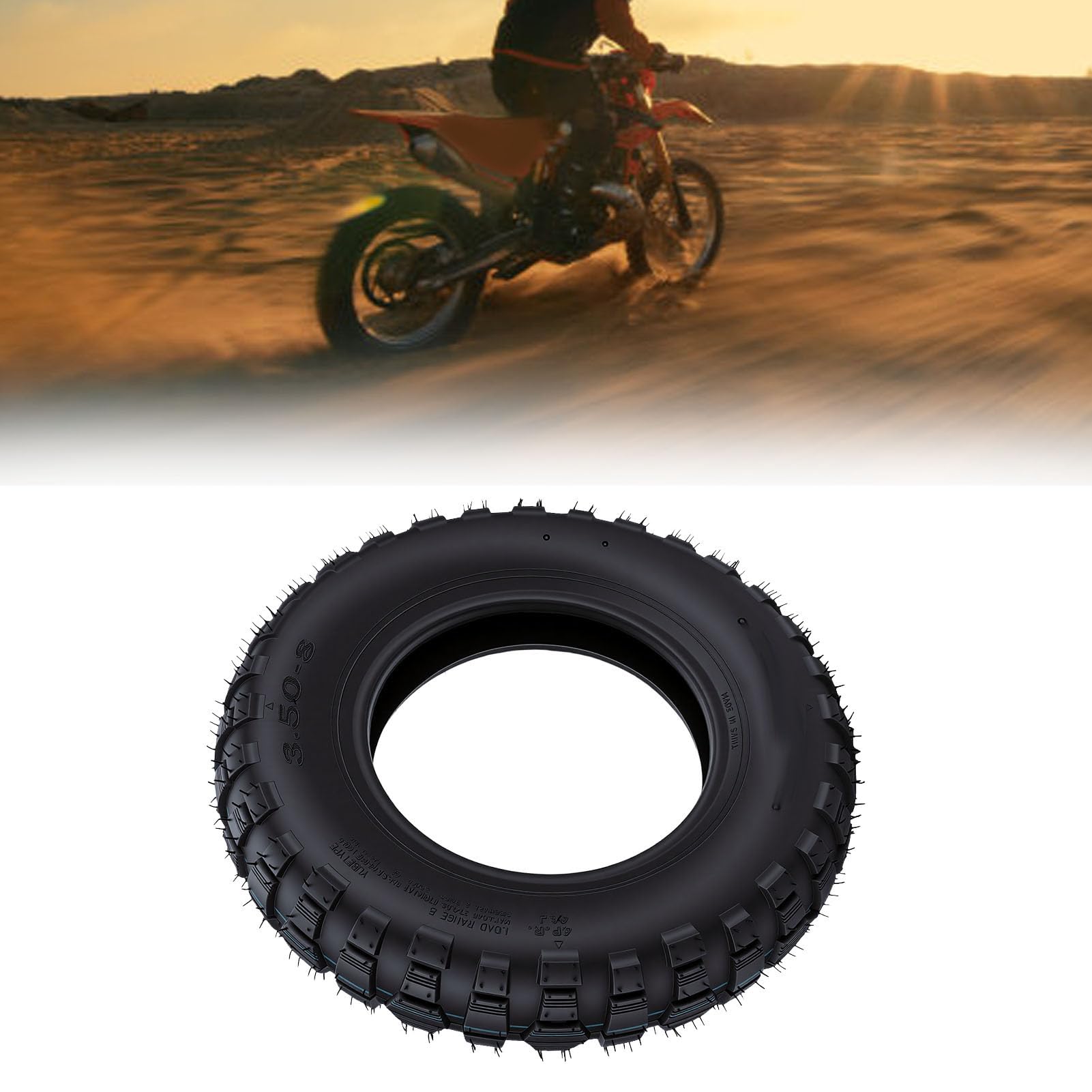aqxreight Pneumatico Esterno per .50-8 4PR, Pneumatico da Fuoristrada con Carcassa Rinforzata 4 Ply e Gomma Anti Usura per Mini Bike Pit Bike