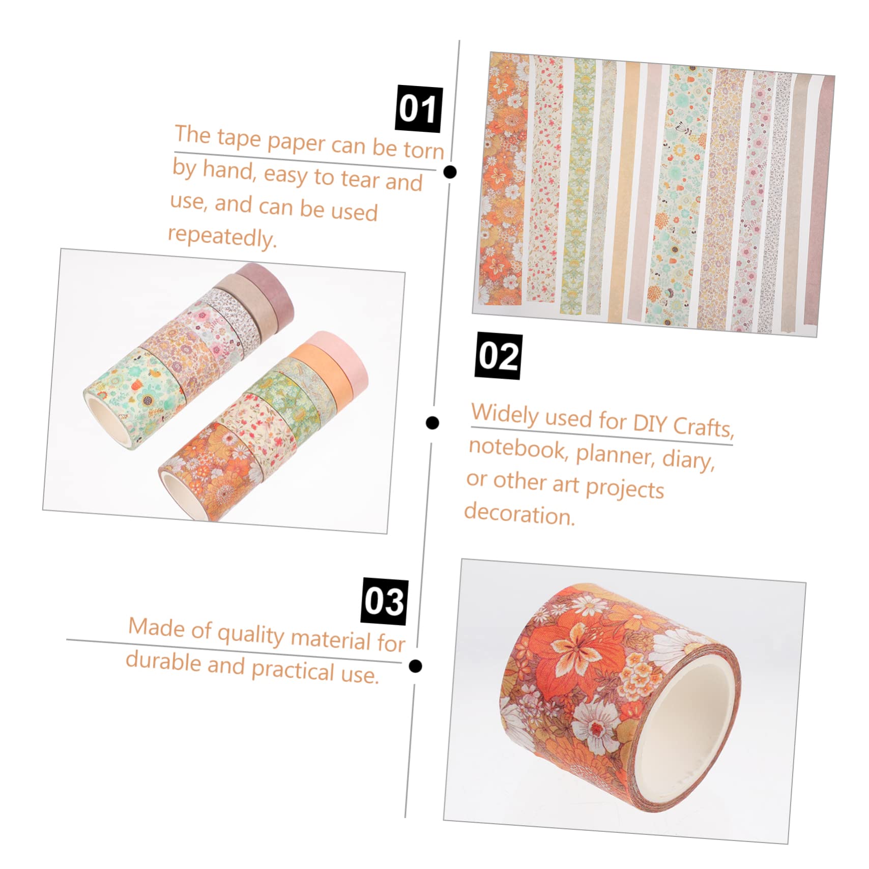 NUOBESTY 36rollen Dekoratives Washi Tape Kreative Klebebänder Für Scrapbooking Und Handarbeiten Blumenmuster Hochwertiges Mit Kleberückseite Für Party Und Buchdekoration
