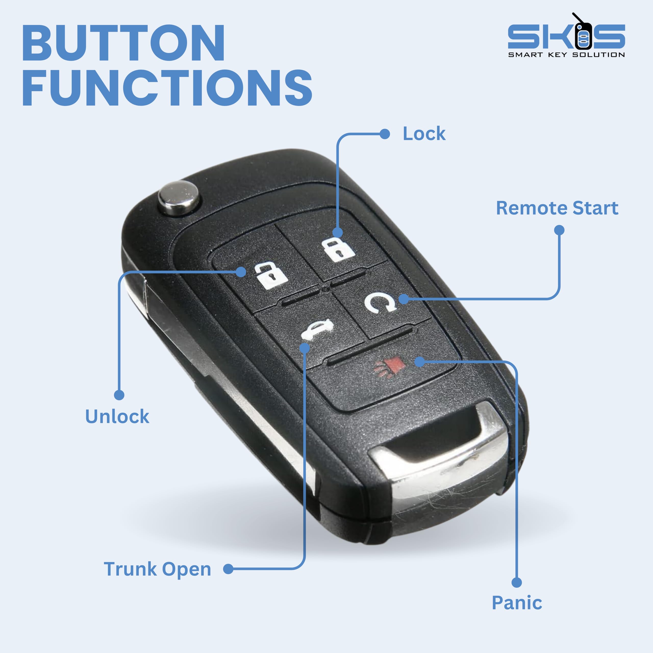 2017 Chevy Equinox Key Fob Chevrolet Keyless Entry Flip Key Car Remote ...