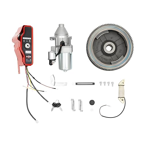 Kit de motor de arranque eléctrico, volante de motor de arranque para motor 11HP GX390 13HP con llave de caja de interruptor de encendido (para