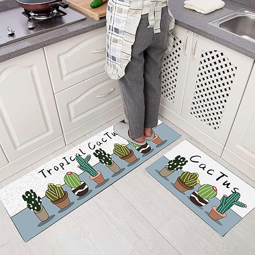 Miniatura 3 de Juego de 1 tapete de cocina antifatiga, antideslizante, acolchado, cómodo, impermeable, 16 x 47 pulgadas