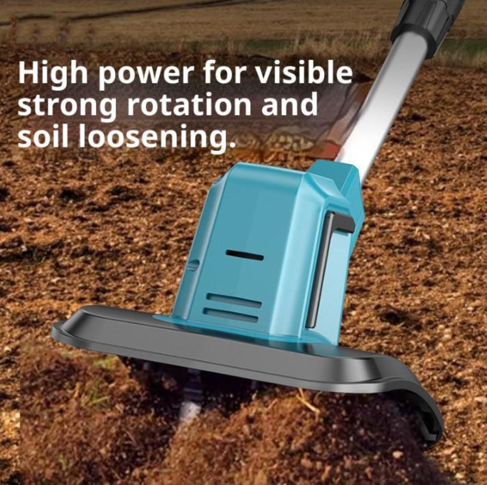 Motozappa senza fili – Rotavatore da giardino con profondità di 22 cm e larghezza 30 cm, dispone di 4 lame in acciaio, manico regolabile, design pieghevole per la coltivazione di prato e terreno