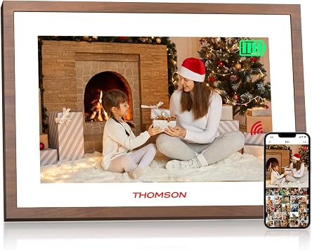 THOMSON 10.1 Inch Digital Picture Frame with 4000mAh Battery, 1280x800 HD IPS Touch Screen Digital Photo Frame with 32 GB, Auto-Rotate, Slideshow, Share Photos/Videos from Phone by App