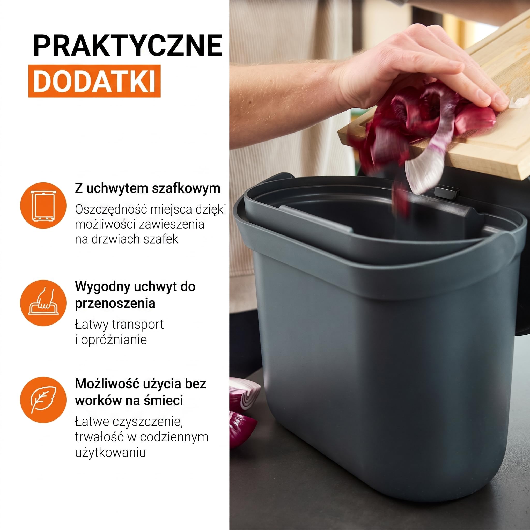 GARANTIA NOVA pojemnik na bioodpady 8 litrów, graphite grey