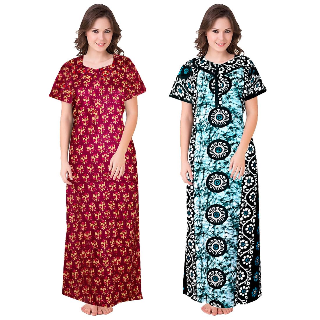 Women Printed Cotton NightyCOMBONT2561 XL Multicolour-image-35