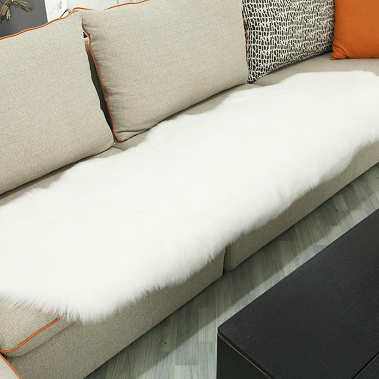GOUTO Ultra Soft Faux Fur Rug, Burgundy 2'x6' Faux Sheepskin Runner Rug, Washable Area Rug for Bedroom Floor Sofa Living Room