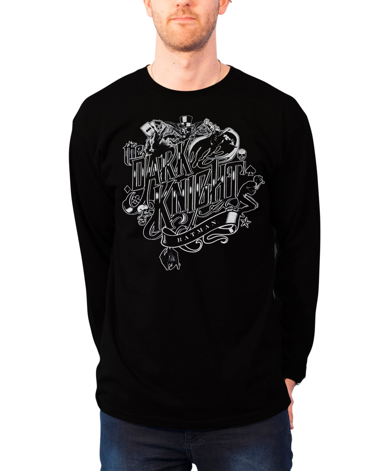 BATMAN Officially Licensed Inked Dark Knight Sweatshirt (Black), XX-Large