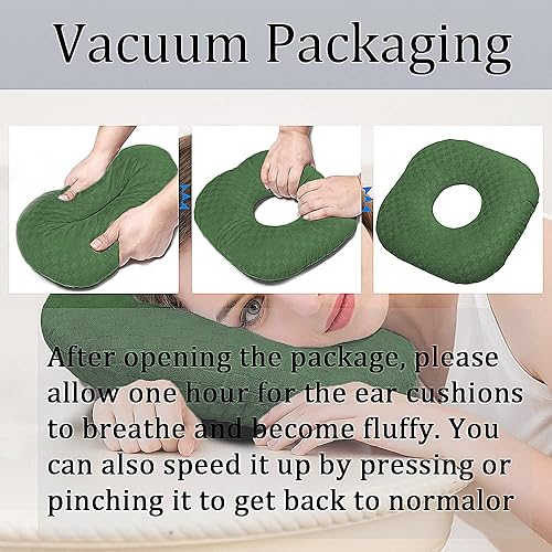 Vista 46 de Almohada perforadora de oreja para dormir de lado, almohada con un orificio para la oreja para CNH y dolor de oído, inflamación de oído, úlceras por