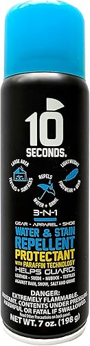 10 Seconds – aerosol repelente al agua | Protege calzado, motocicleta y equipo de camping | Protección duradera, ligera, transpirable, resistente a