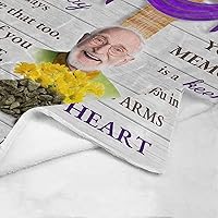 Vista 127 de Custom Memorial Blankets with Photo to Your Loved One's Memory, Memory Lane in Loving Memory Photo Blanket to Remind You of Your Beloved Ones 40x50