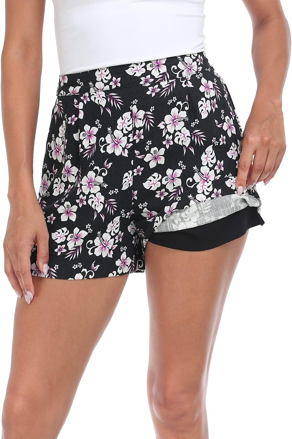 HDE High Waisted Linen Blend Pull On Dressy Summer Shorts for Women with Pockets - Image 5