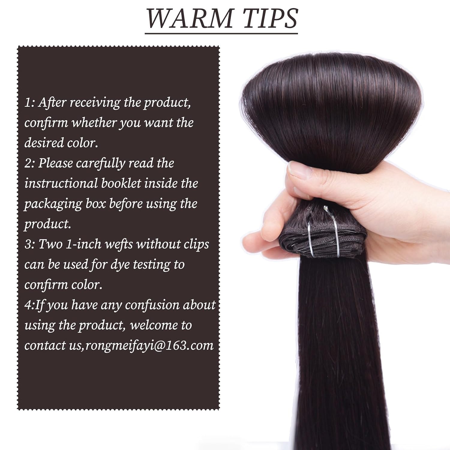14 Inch Clip in Human Hair Extensions, 10pcs 85g Straight Remy Hair, Color 2 Espresso Double Weft Clip Ins for Women, Finished Length 16 Inch