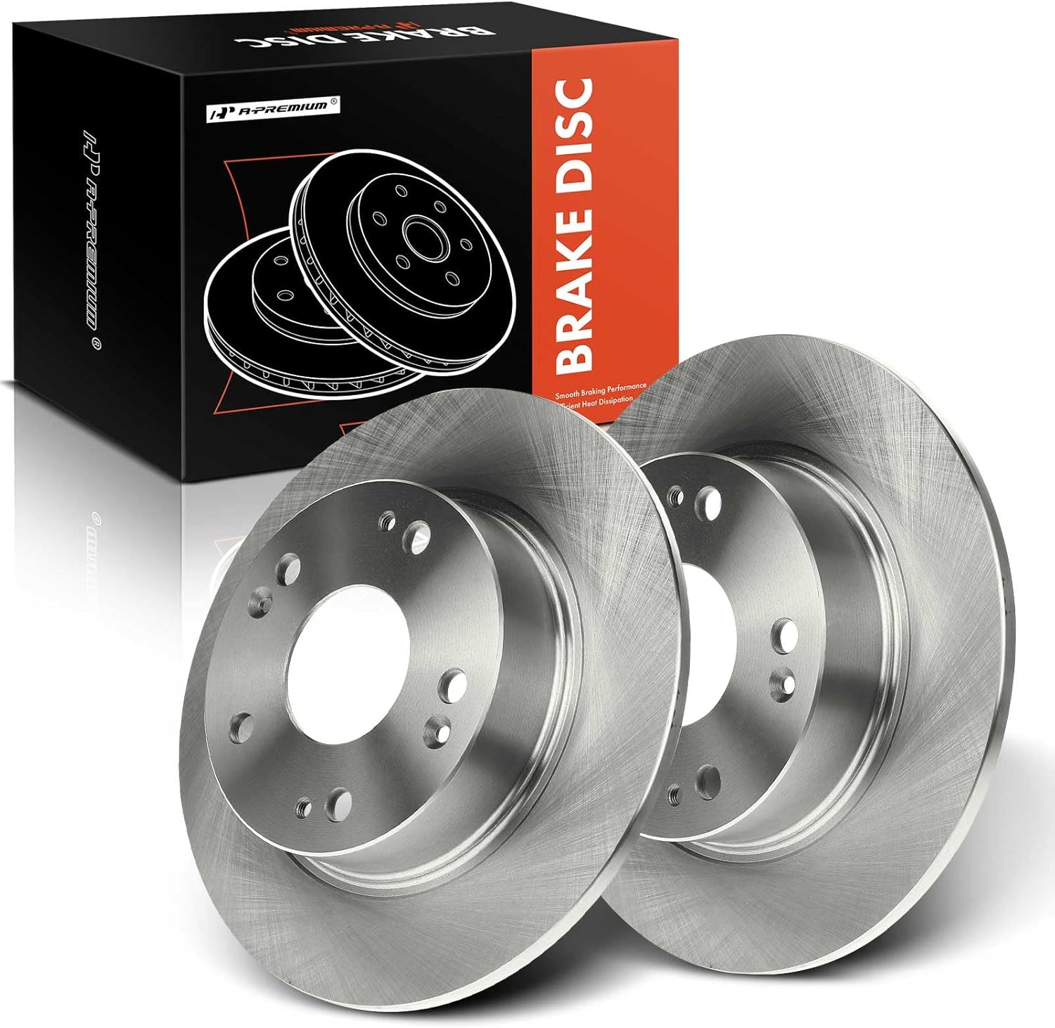 A-Premium 10.24 inch (260mm) Rear Solid Disc Brake Rotors Compatible with Select Honda and Acura Models - Accord 2003-2007, TSX 2004-2008, 2-PC Set