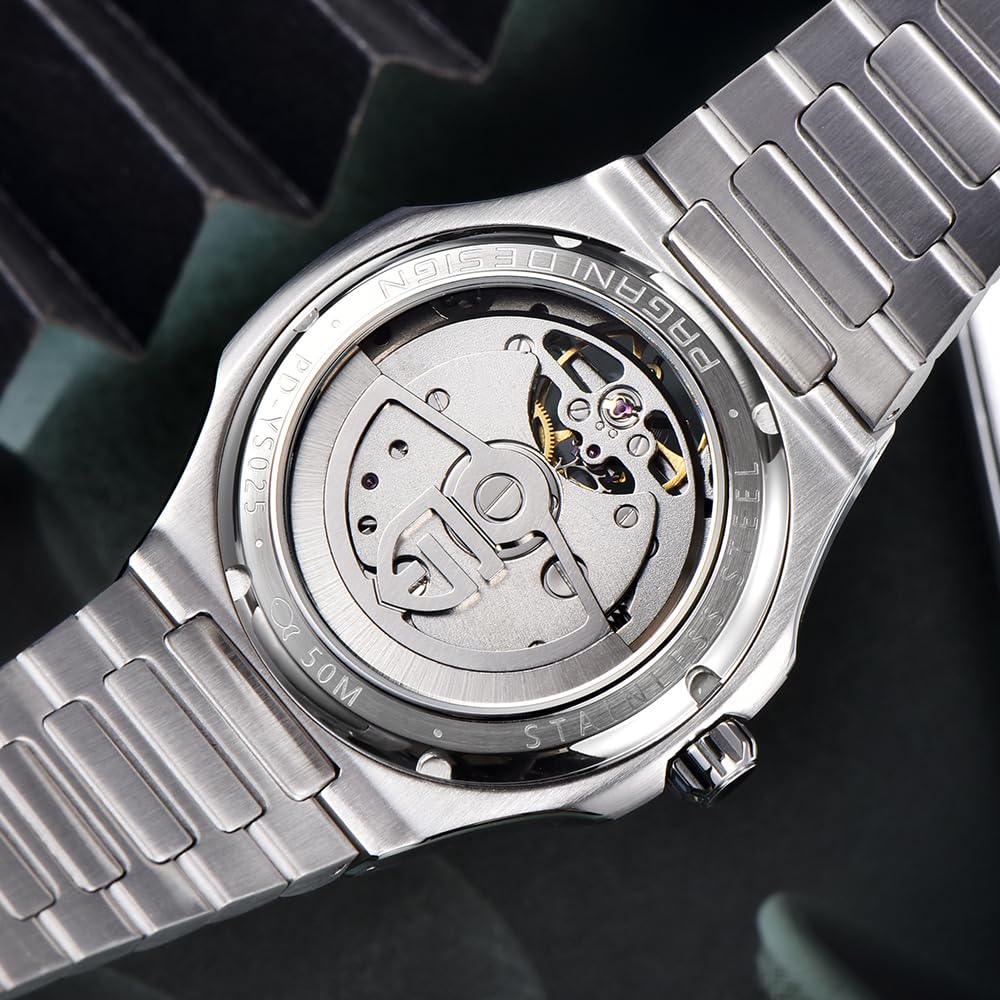 Pagani Design Herrenuhr, PD-YS025, Herren Automatik, Skelett Tourbillon, mechanisches Uhrwerk, sportliches Saphirglas, Edelstahlarmband, 42 mm Gehäuse