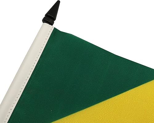Miniatura 375 de Bandera de mesa Sierra Leona de 5 x 8 pulgadas, bandera de escritorio de Sierra Leona, 8.3 x 5.5 in, barra y base de plástico negro AZ FLAG