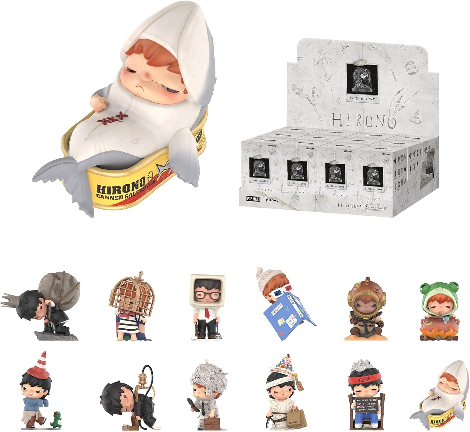 POP MART Hirono Tamed Wildgrass Series Blind Box Figures, Collectible Toys Home Decorations, Holiday Birthday Gifts for Girls and Boys, Whole Set