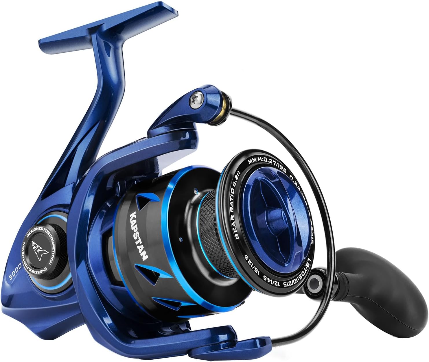 KastKingKapstan SE Saltwater Spinning Reel - IPX6 100% Waterproof – Up to 55LBs Max Drag Big Game Fishing Reel - 6.2:1 High Speed - CNC Aluminum Body, 5+1+1 Corrosion-Resistance Bearing System - Blue