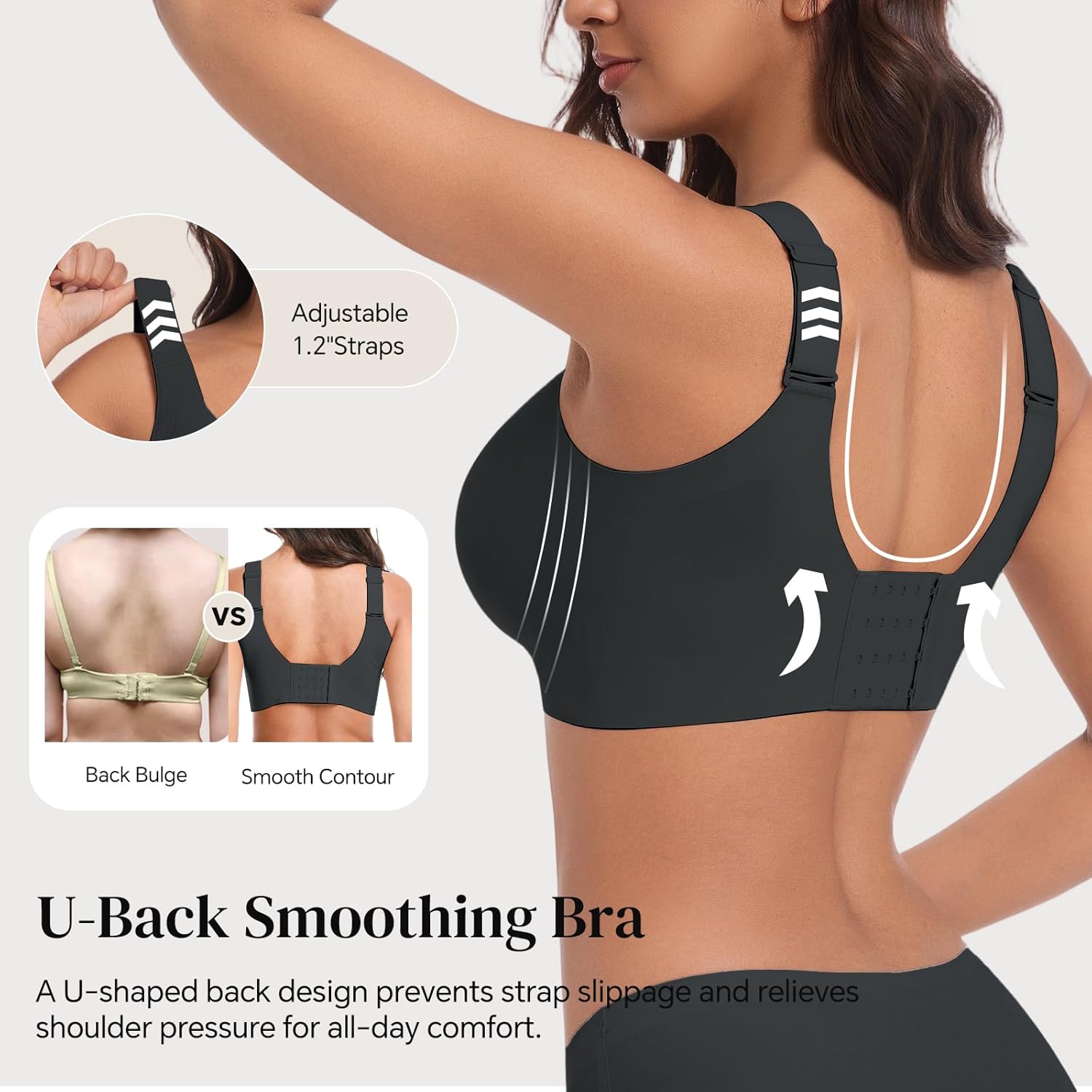 UIMERO Bras for Women No Underwire, Seamless Supportive Wireless Bra, Minimizer Womens Bras, Full Coverage T-Shirt Bra - Image 3