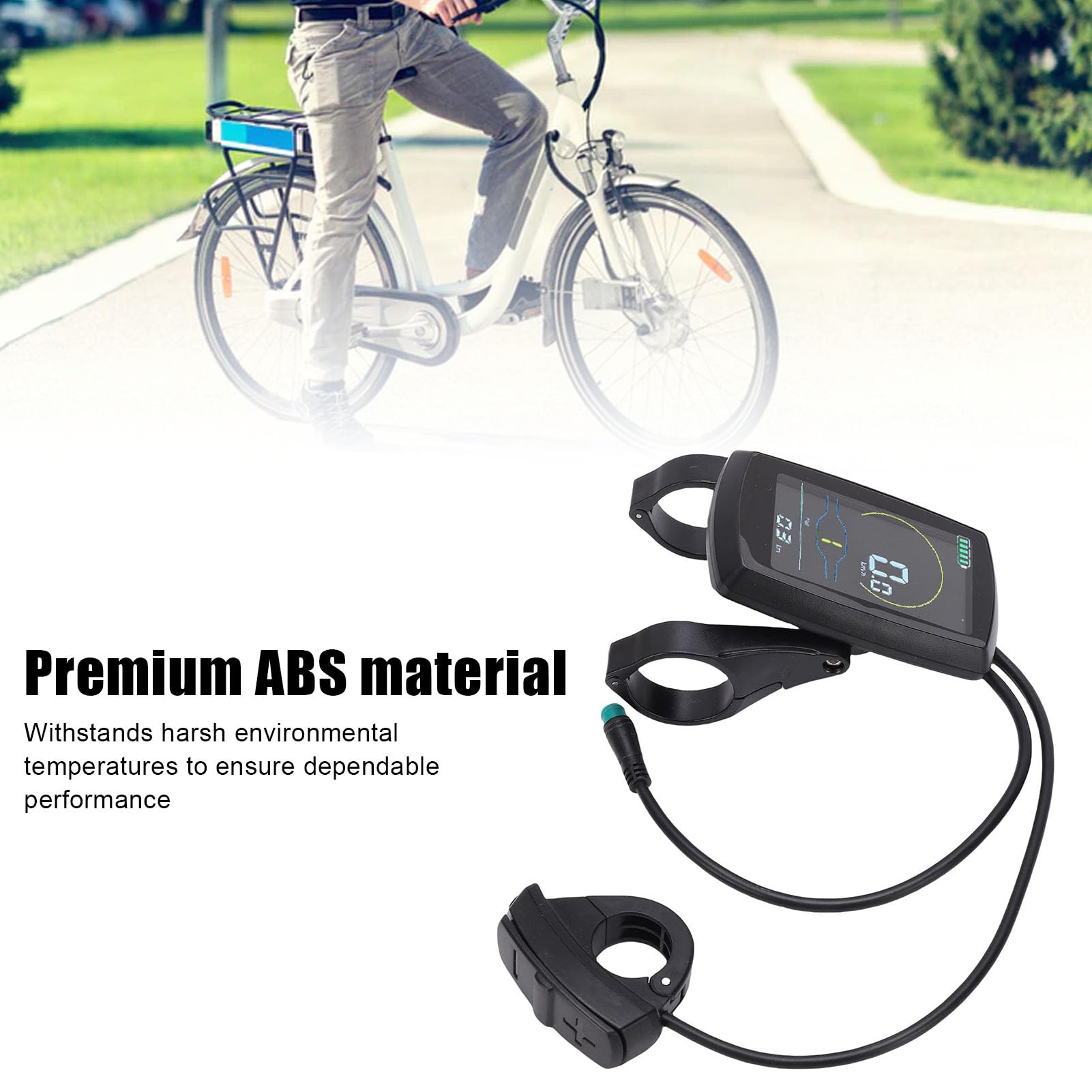 XUMIUZIY Misuratore Display LCD per Bici Elettrica, Contachilometri Tachimetro ABS con Schermo Multifunzionale per Livello Batteria velocità Chilometraggio, Compatibile con Varie Bici