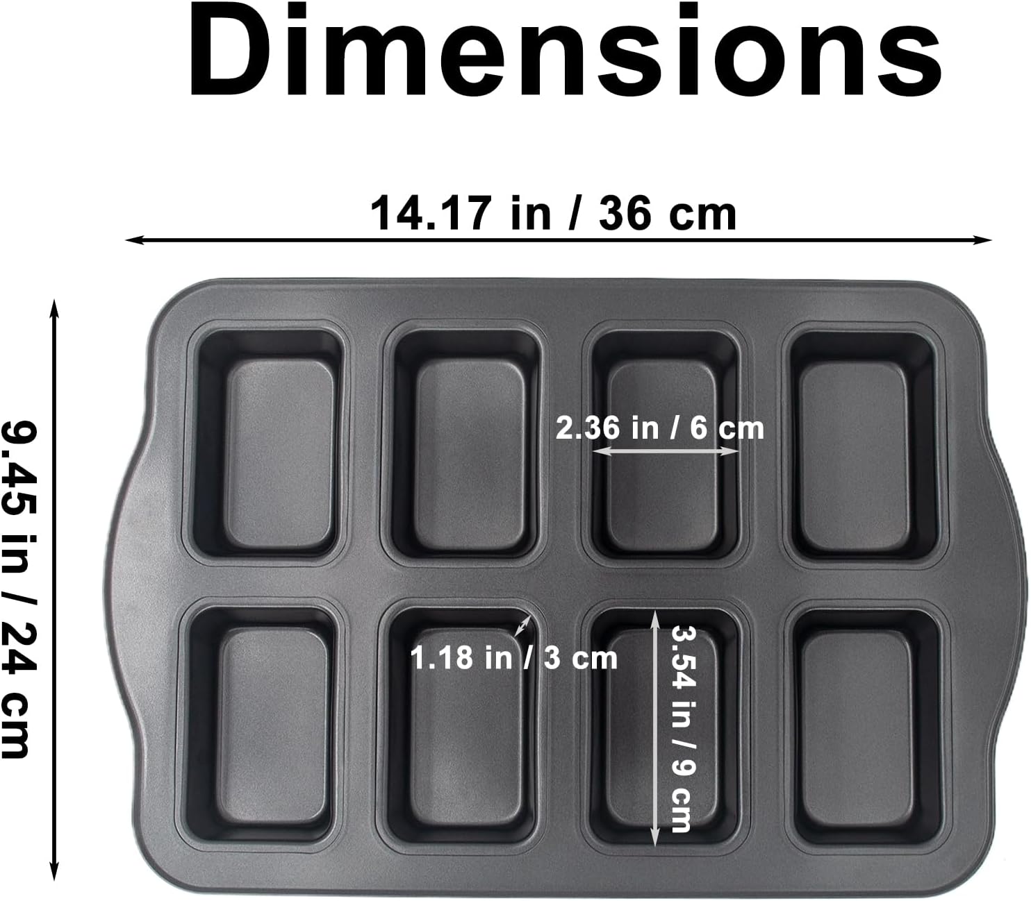 Mini Loaf Pans 2-Pack Nonstick 8-Cup Capacity, Carbon Steel Baking Pans for Mini Banana Bread, Pound Cakes, and Meatloaf - Image 4