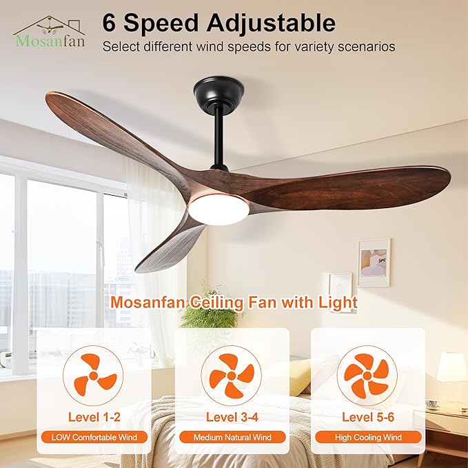 Ventilador de Techo 72 Pulgadas con Luz y Control Remoto miniatura 4