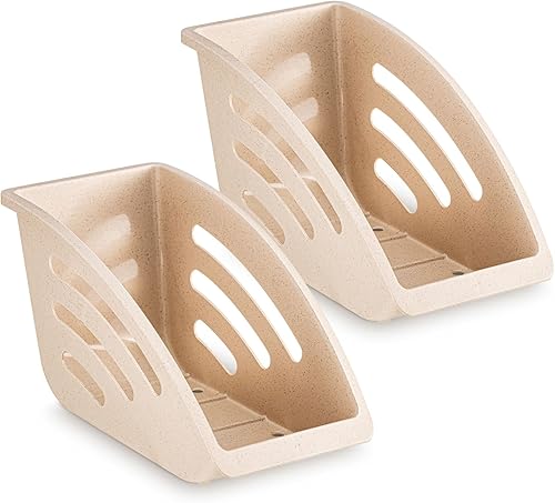Uiifan 2 soportes de plástico para platos de papel de 10 pulgadas, dispensador vertical para gabinete, organizador de platos de cena, ensalada,