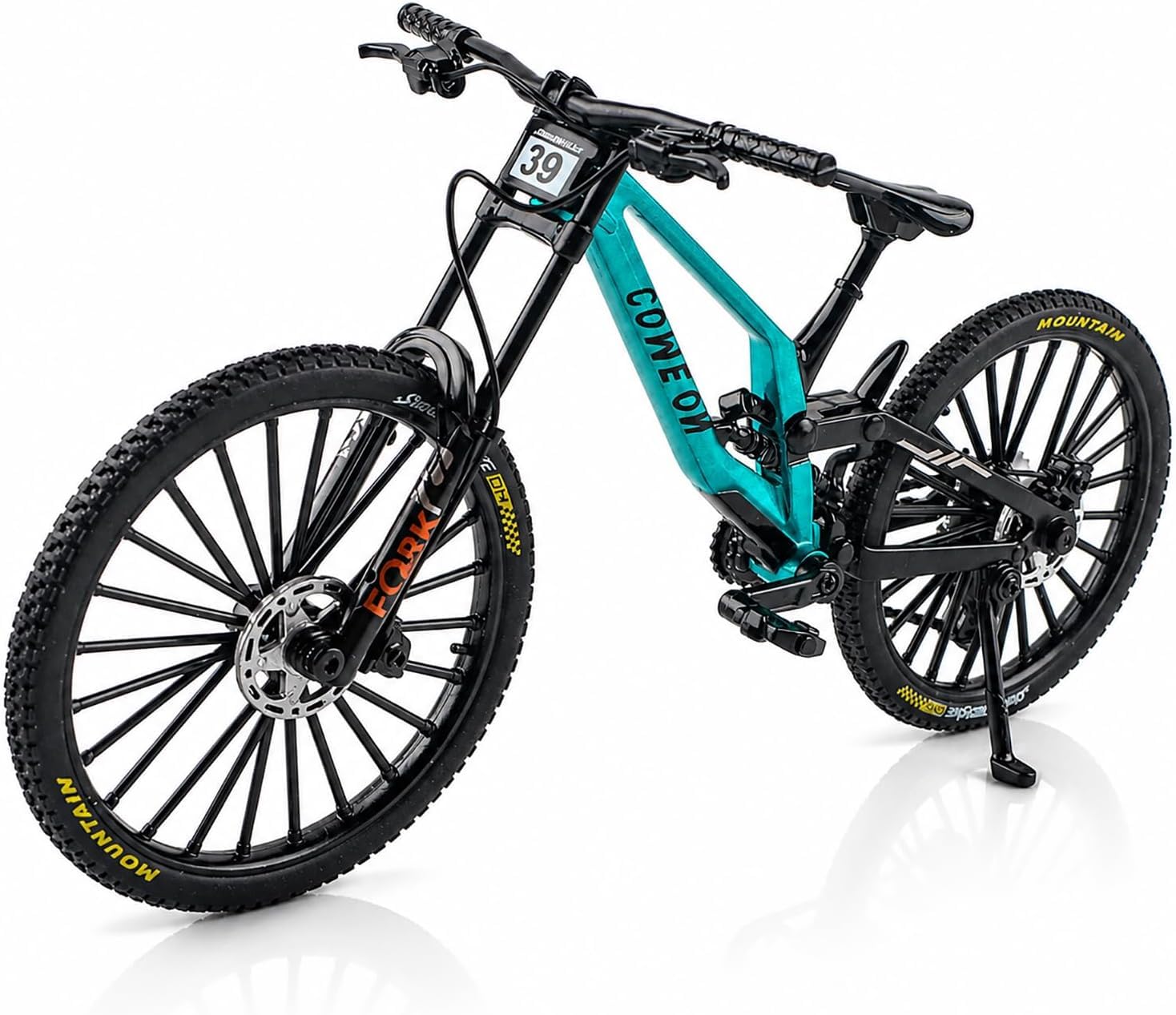 1:8 Scale Alloy Mountain Bike Toy Downhill Mini Bicycle Model DS Cake Topper DF Toy Desktop Decoration Crafts for Cycling Lovers Bike Racers Athletes Children Boys and Girls