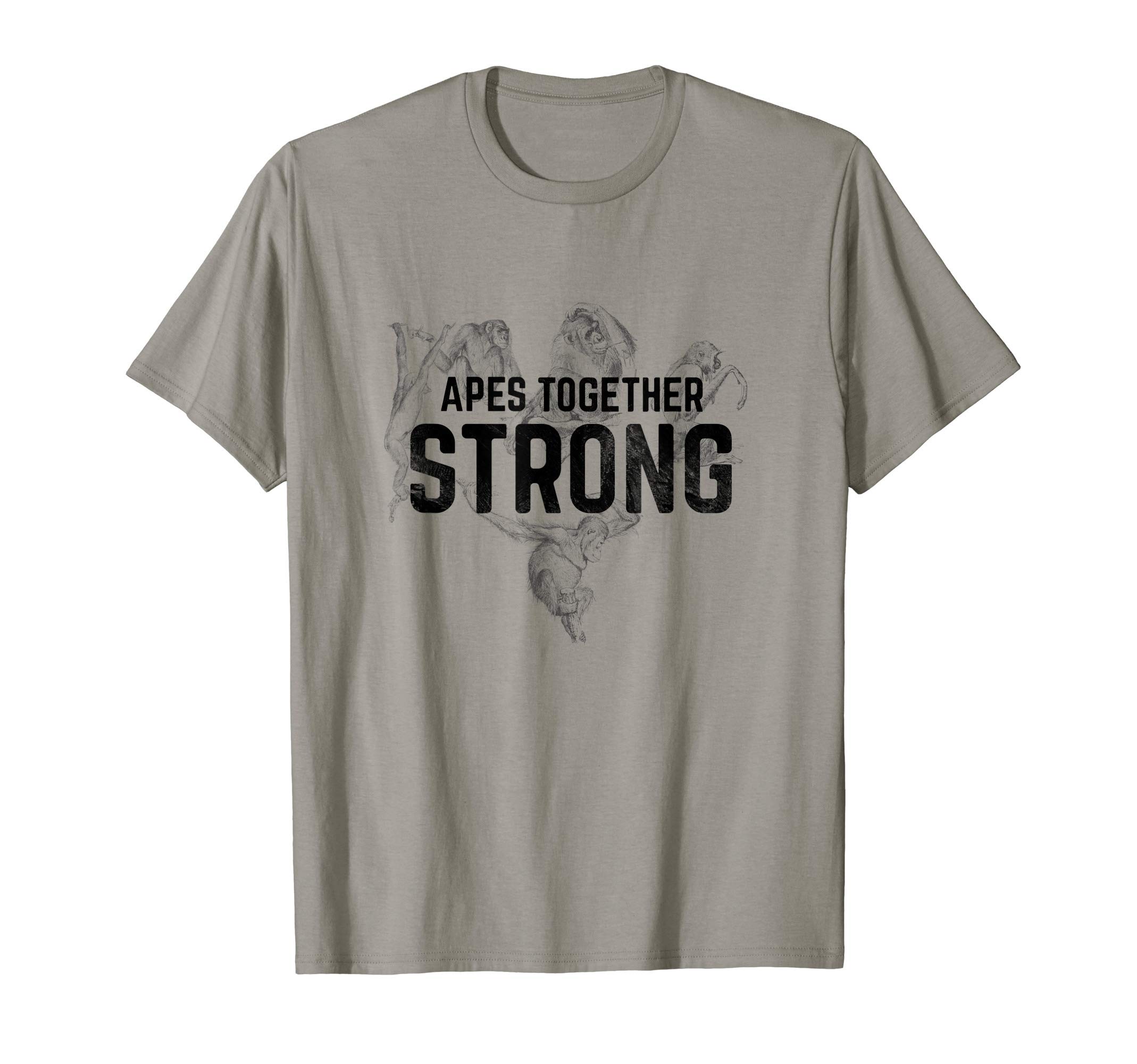 Tees4HumanzApes Together Strong War Graphic T-Shirt - Black title T-ShirtOEKO-TEX STANDARD 100