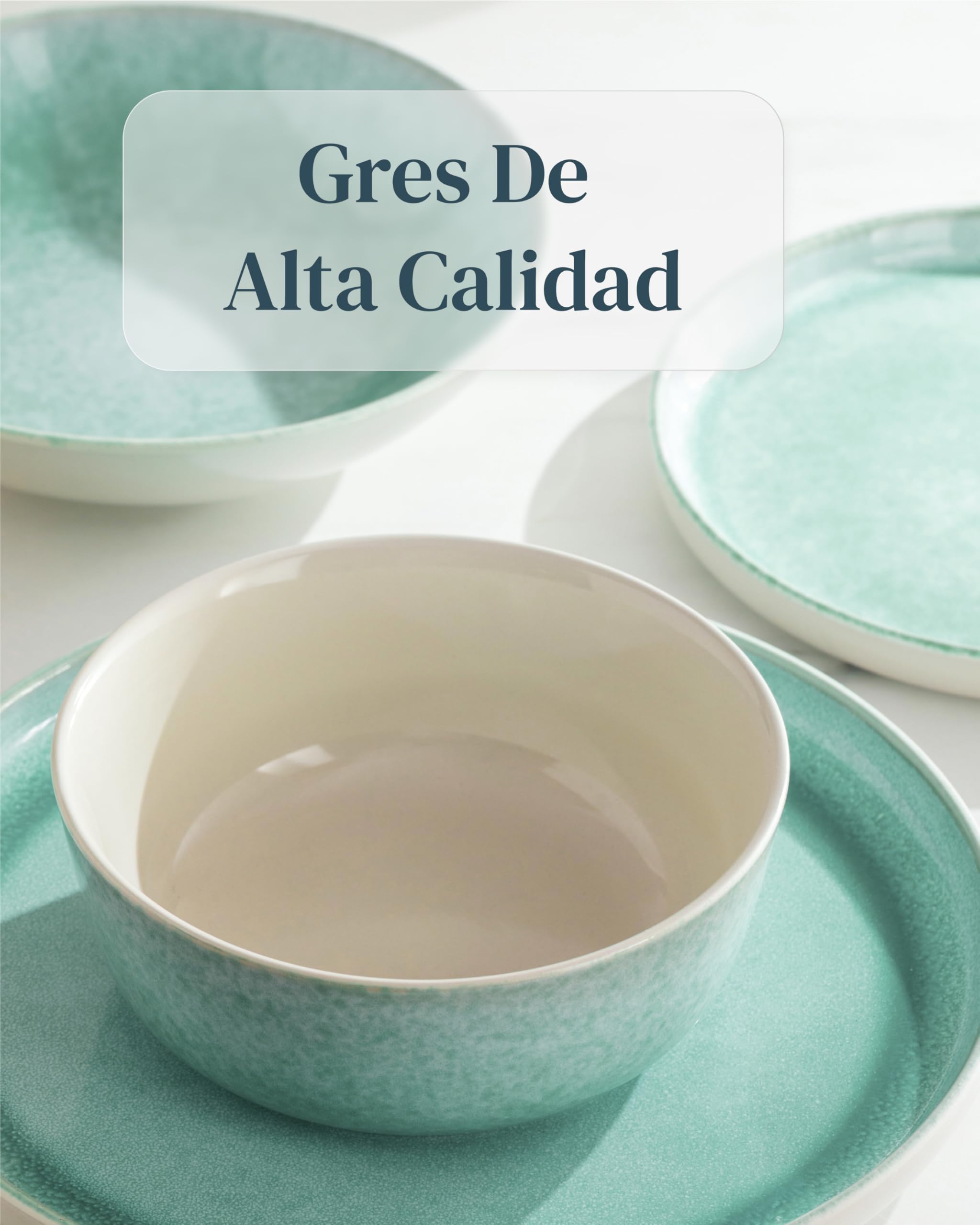 Juego de 6 tazas de café Ibiza - Gres premium, resistente a los arañazos, apto para lavavajillas y microondas - Set de tazas de té y café de Pure Living en Turquesa