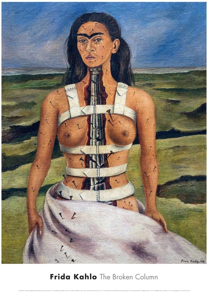 McGaw Graphics The Broken Column, 1944 by Frida Kahlo, Wall Art Print Poster, Paper Size 24" x 18" Image Size 21" x 16.5" (1157)