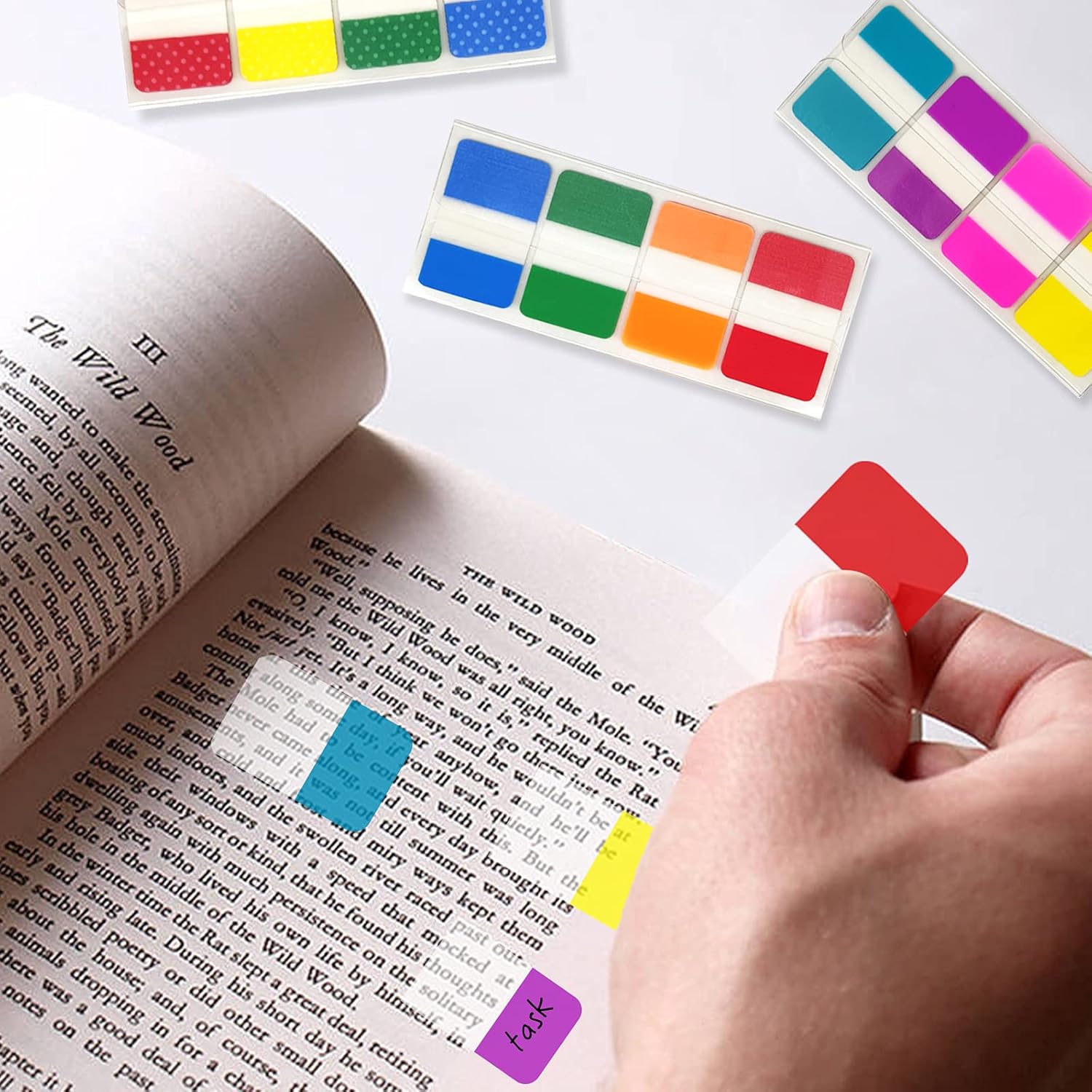 KIMCOME KICNIC Sticky Index Tabs 240 Pcs, 1 in Divider Tabs Stick On, Page Marker Bookmark, Write Tab Flags Self Adhesive, 3 Dispensers, 20 PcsColor : Office Products