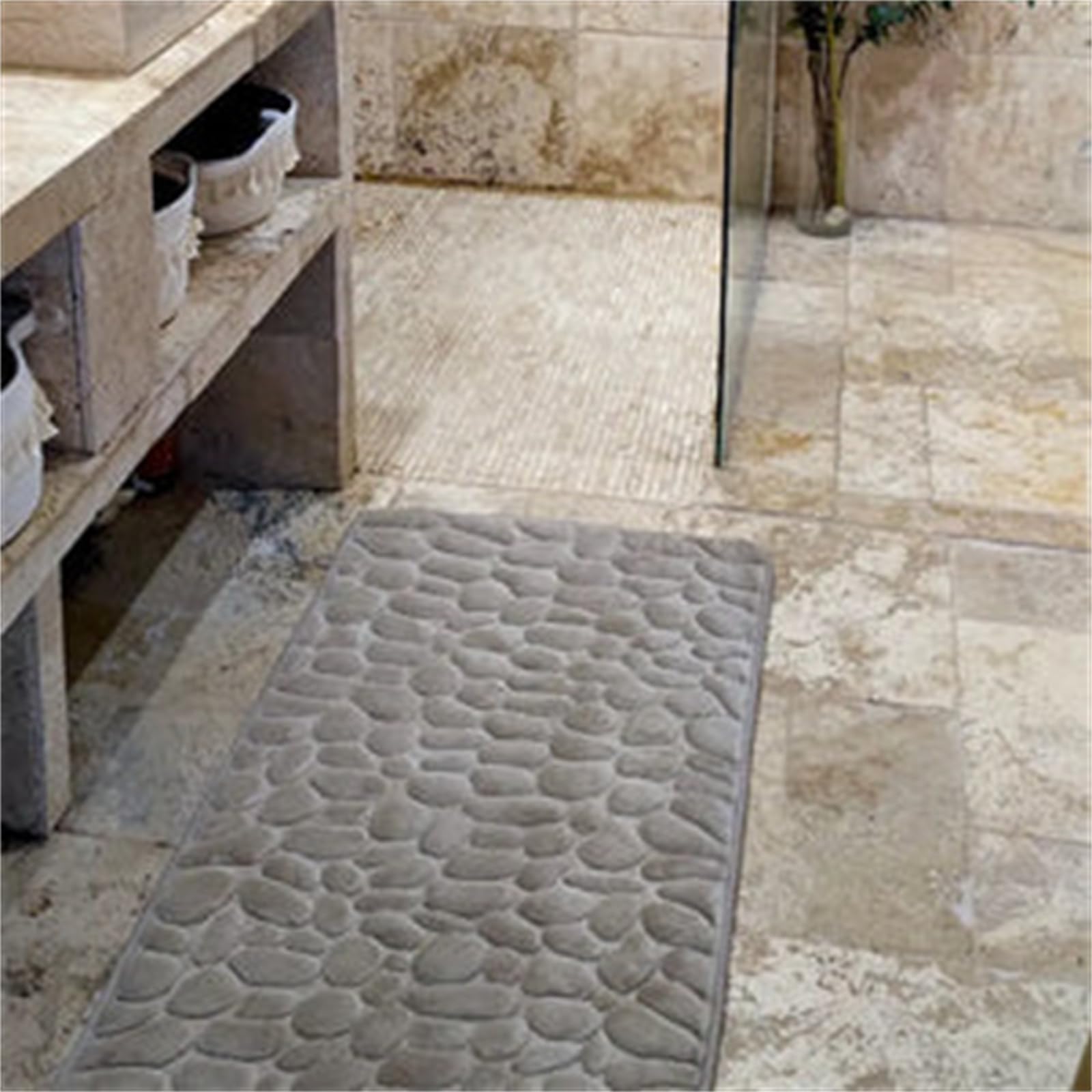 Laberge - Tappetino da bagno assorbente con ciottoli, antiscivolo, comodo e sicuro, tappeto da bagno per il massimo comfort e sicurezza, perfetto per l'uso domestico
