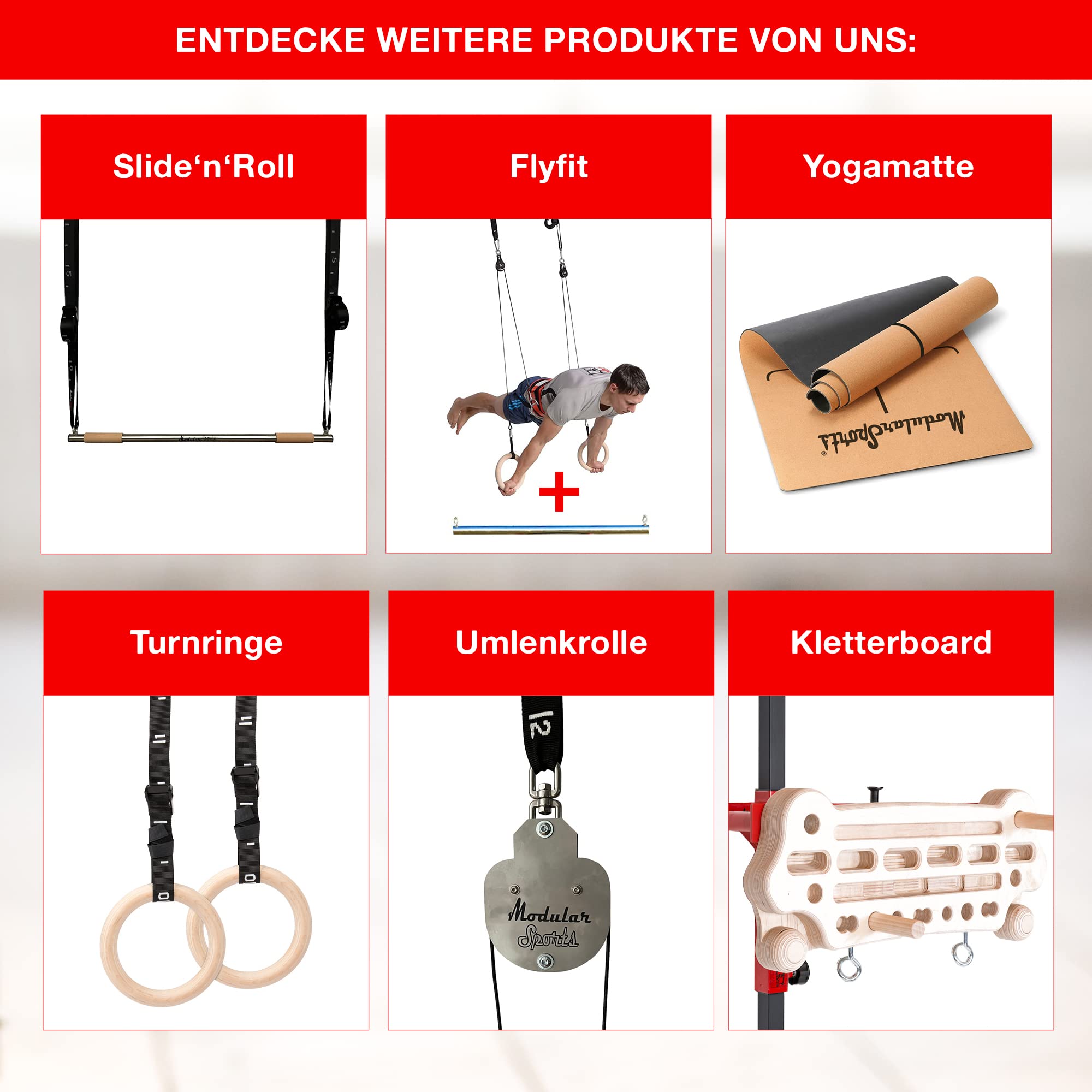 Modular Sports Lot De 2 Sangles En Nylon 4,5 M – Largeur 4 Cm, Capacité 330 Kg, œillet Métal, Réglage Gradué, Pour Anneaux De Gym Et Barres De Traction
