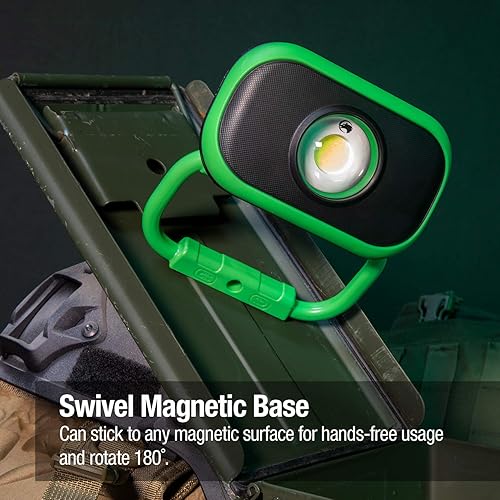 Miniatura 4 de Luna Tech, luz de campo Sportsman, 1000 lúmenes, impermeable, base magnética giratoria, clip para cinturón, incluye cable de carga USB y adaptador